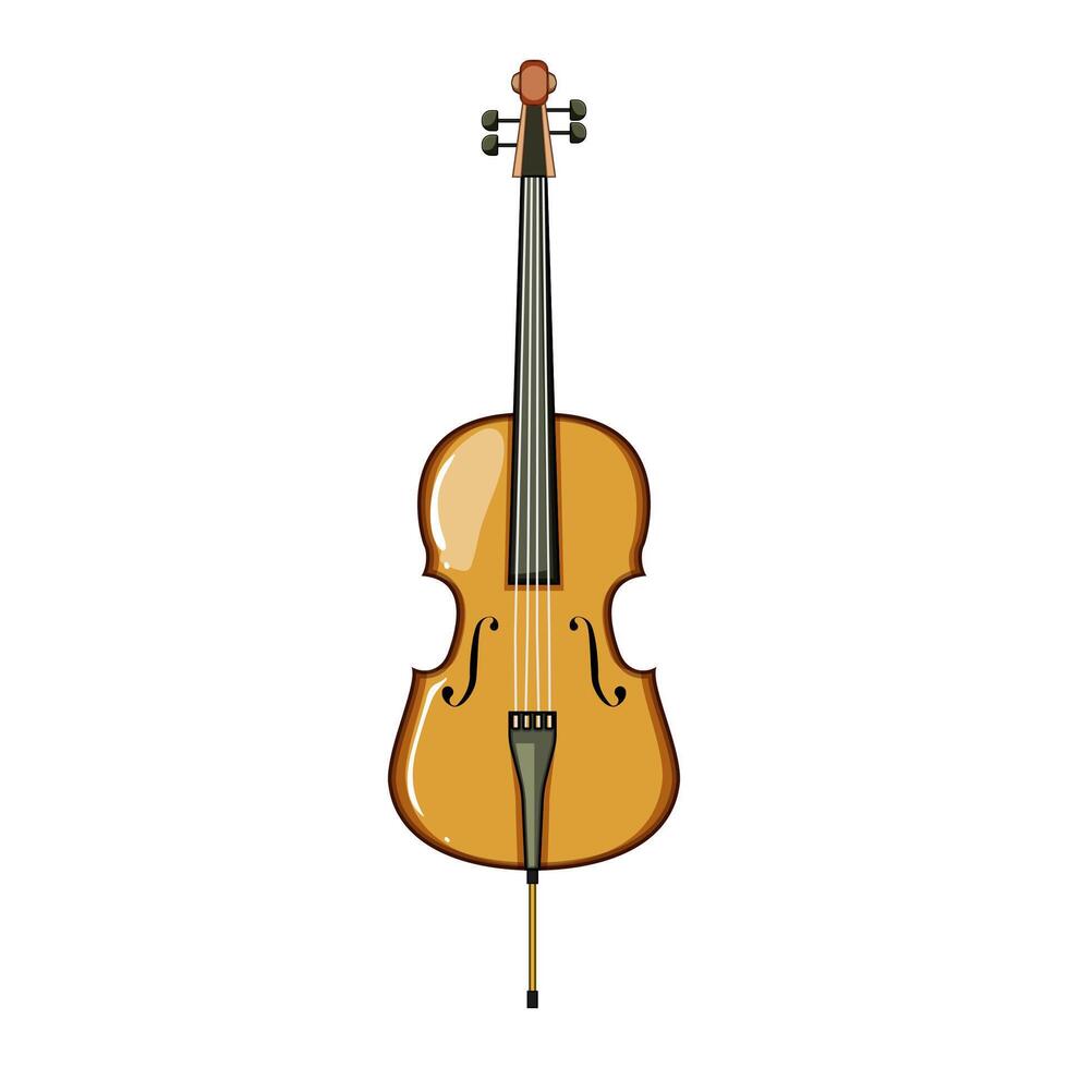 tailpiece cello cartoon illustration vector