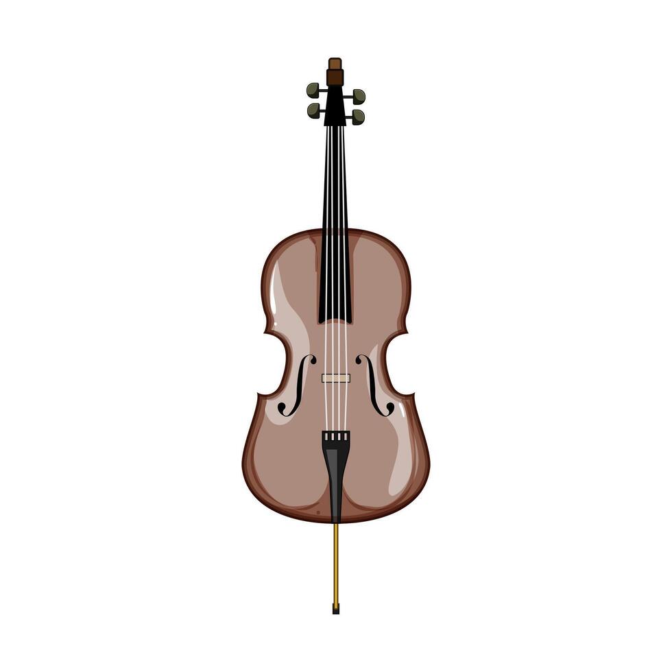 scroll cello cartoon illustration vector