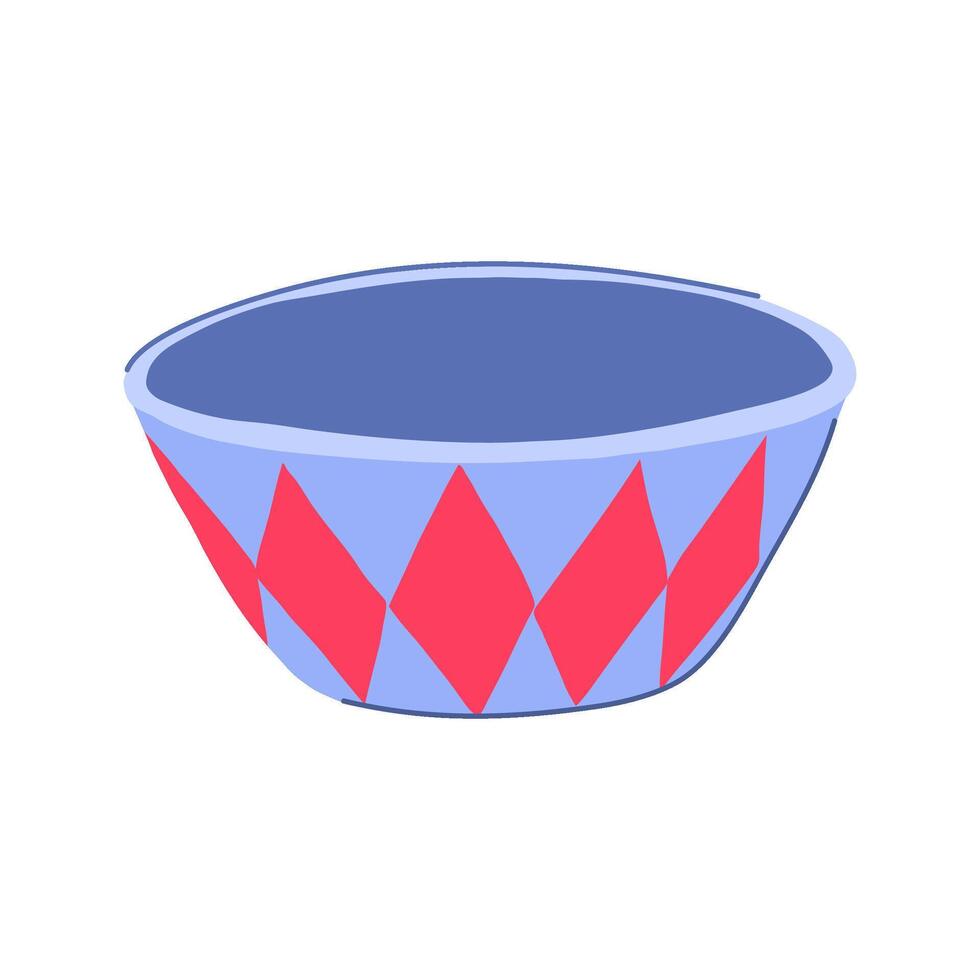 metal decorative bowl cartoon vector