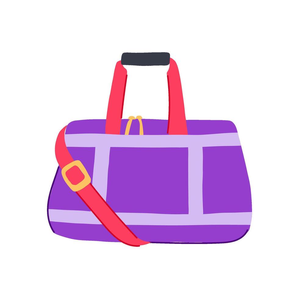 weekend duffel bag cartoon illustration vector