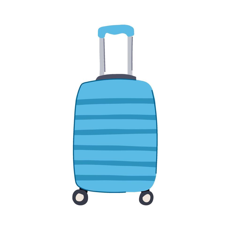 expandable hard shell suitcase cartoon illustration vector