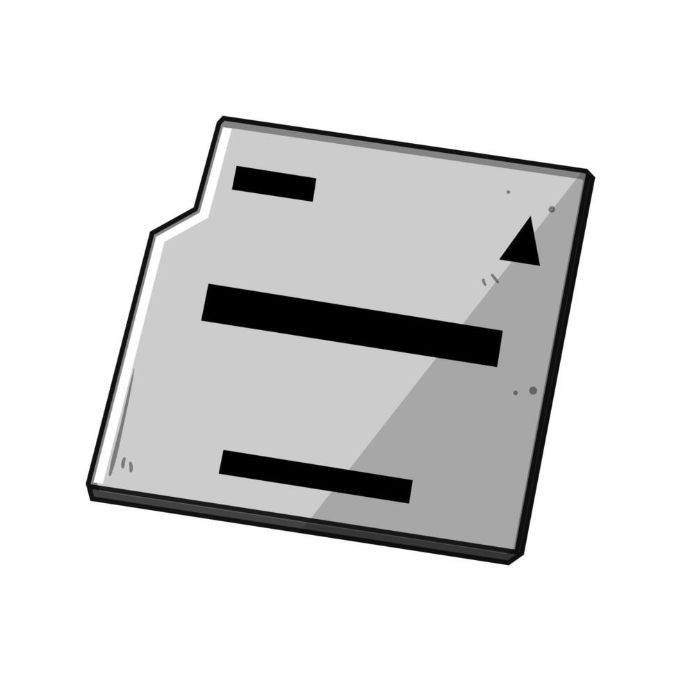 memory minisd card cartoon illustration vector