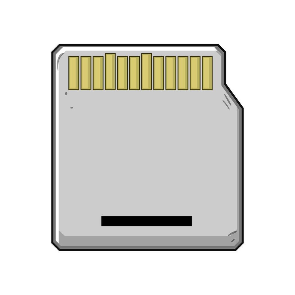 microsd minisd card cartoon illustration vector