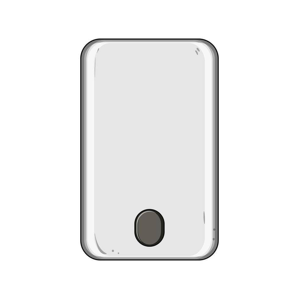 compact power bank wireless cartoon vector