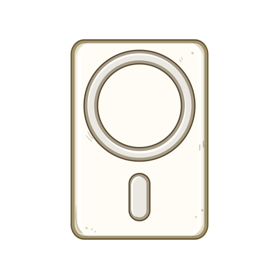 qi power bank wireless cartoon illustration vector