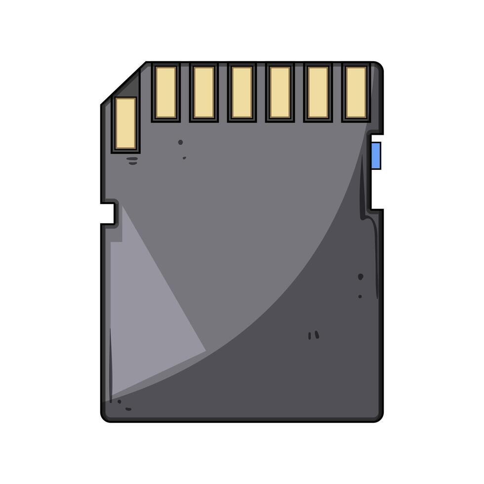 terabyte sd card cartoon illustration vector