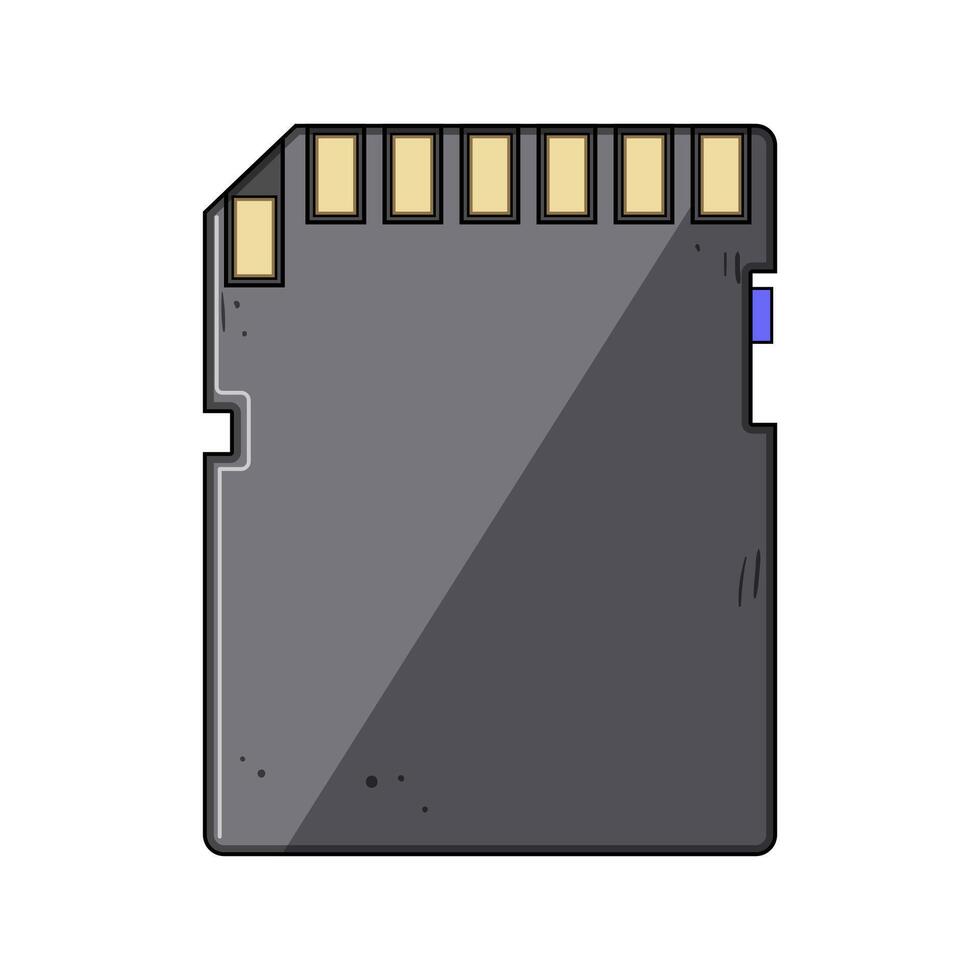 read sd card cartoon illustration vector