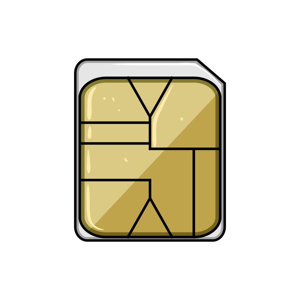 mobile sim card cartoon illustration vector