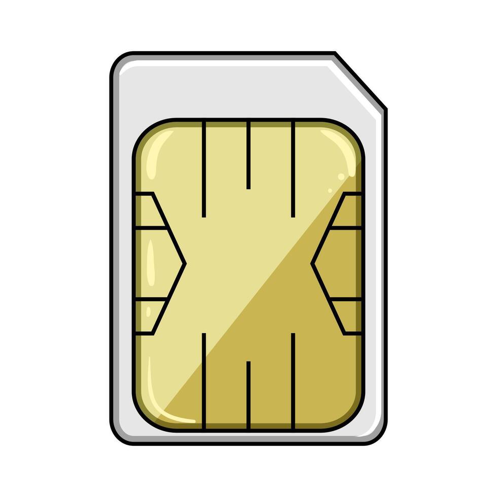 data sim card cartoon illustration vector