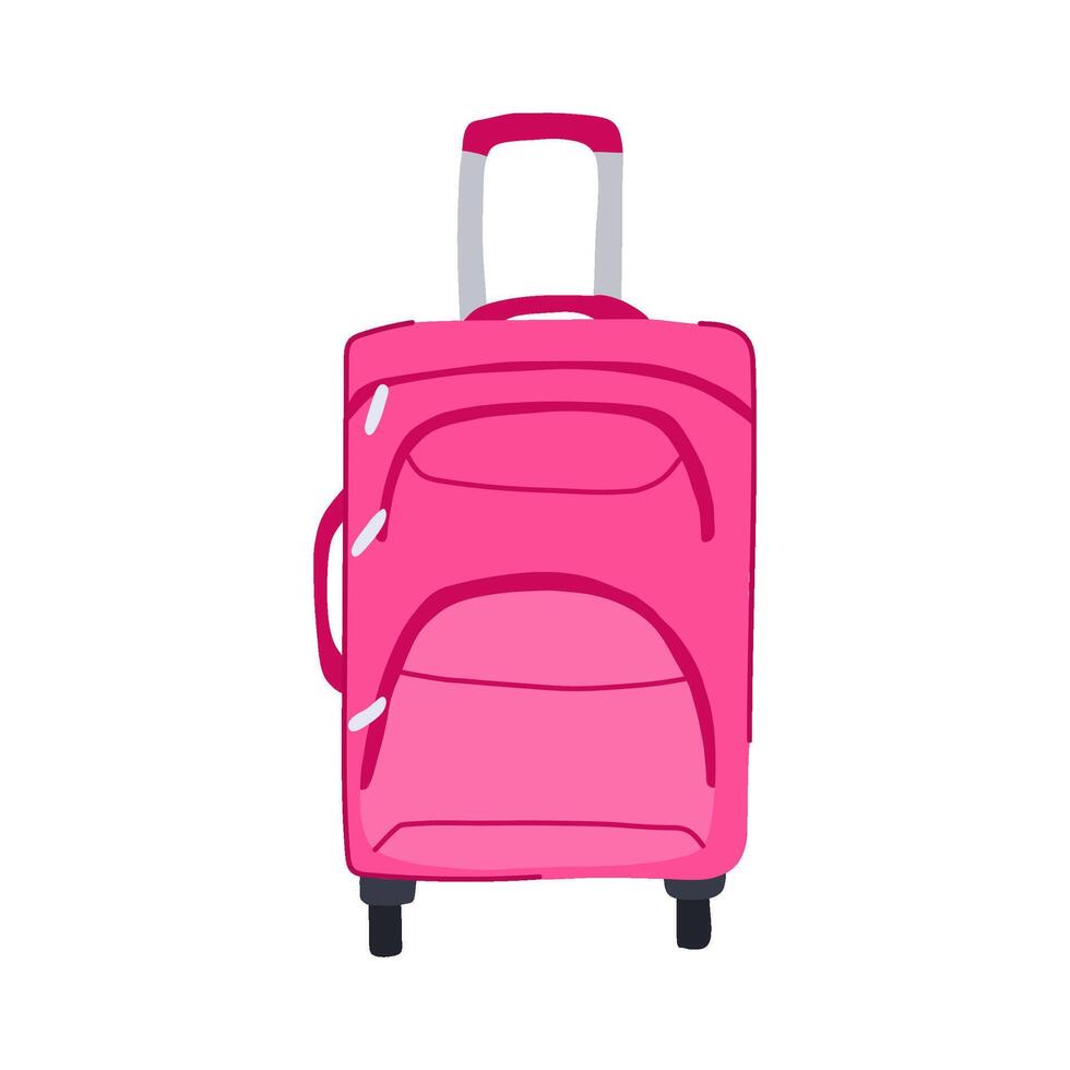 fabric soft shell suitcase cartoon illustration vector