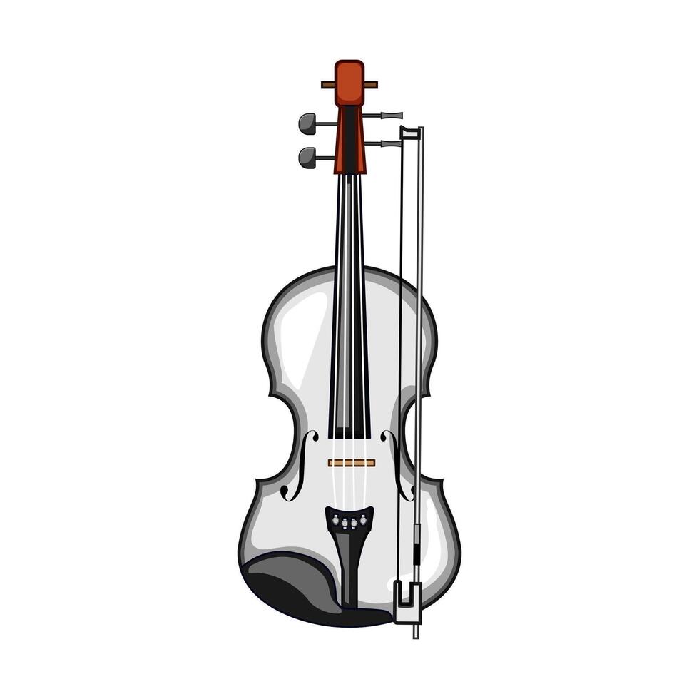 bridge violin cartoon illustration vector