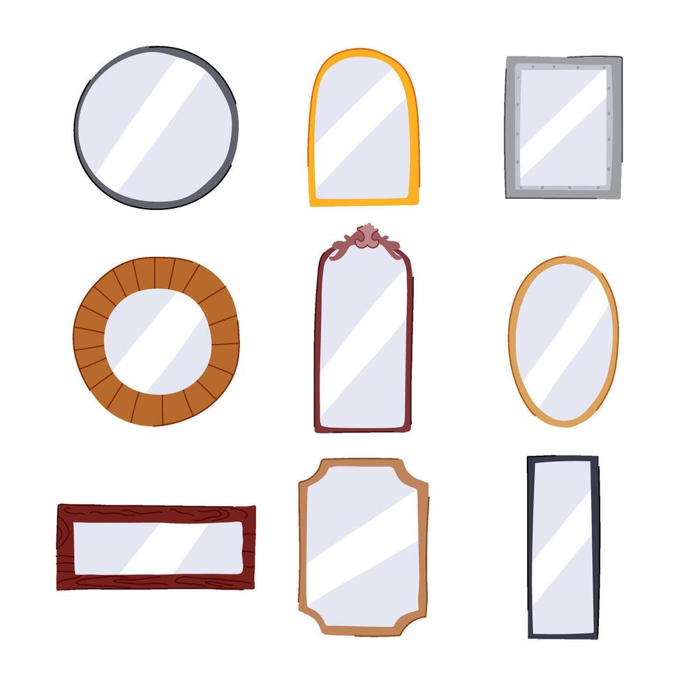 wall mirror set illustration vector
