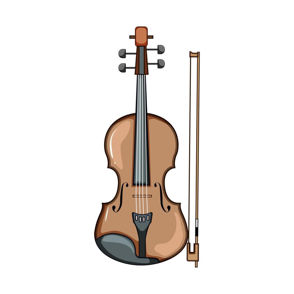 pegbox violin cartoon illustration vector