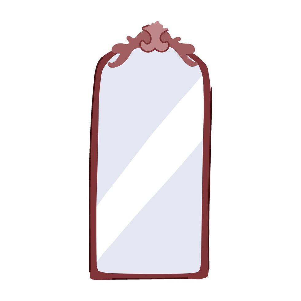 round wall mirror reflection sign vector