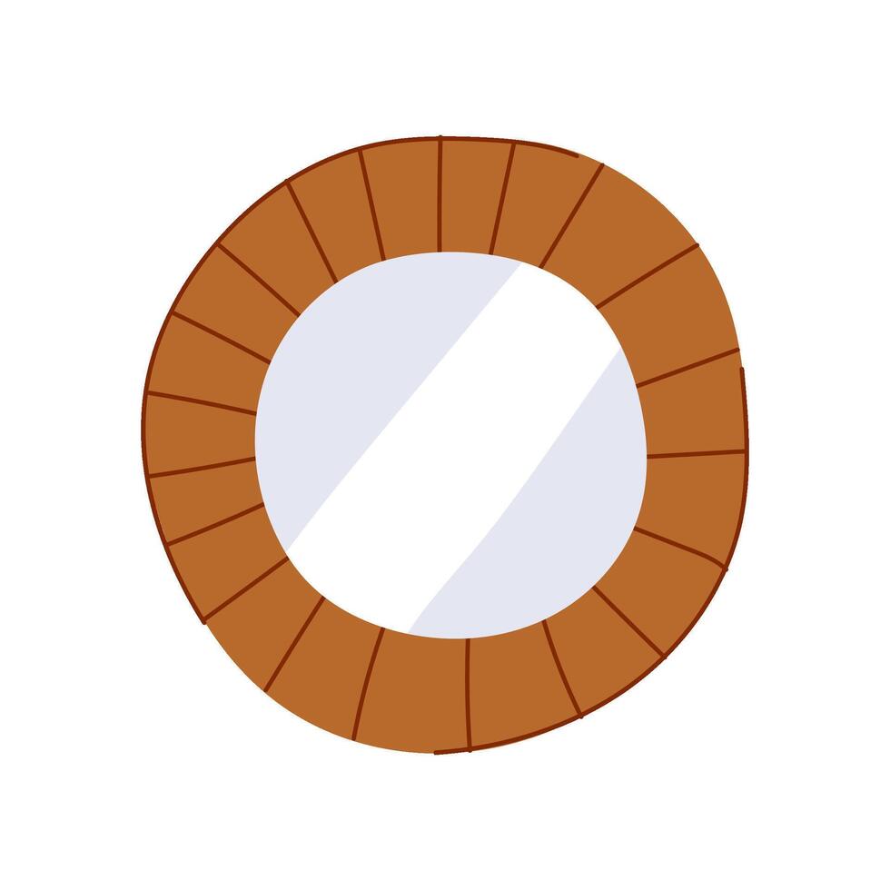 round wall mirror reflection vector