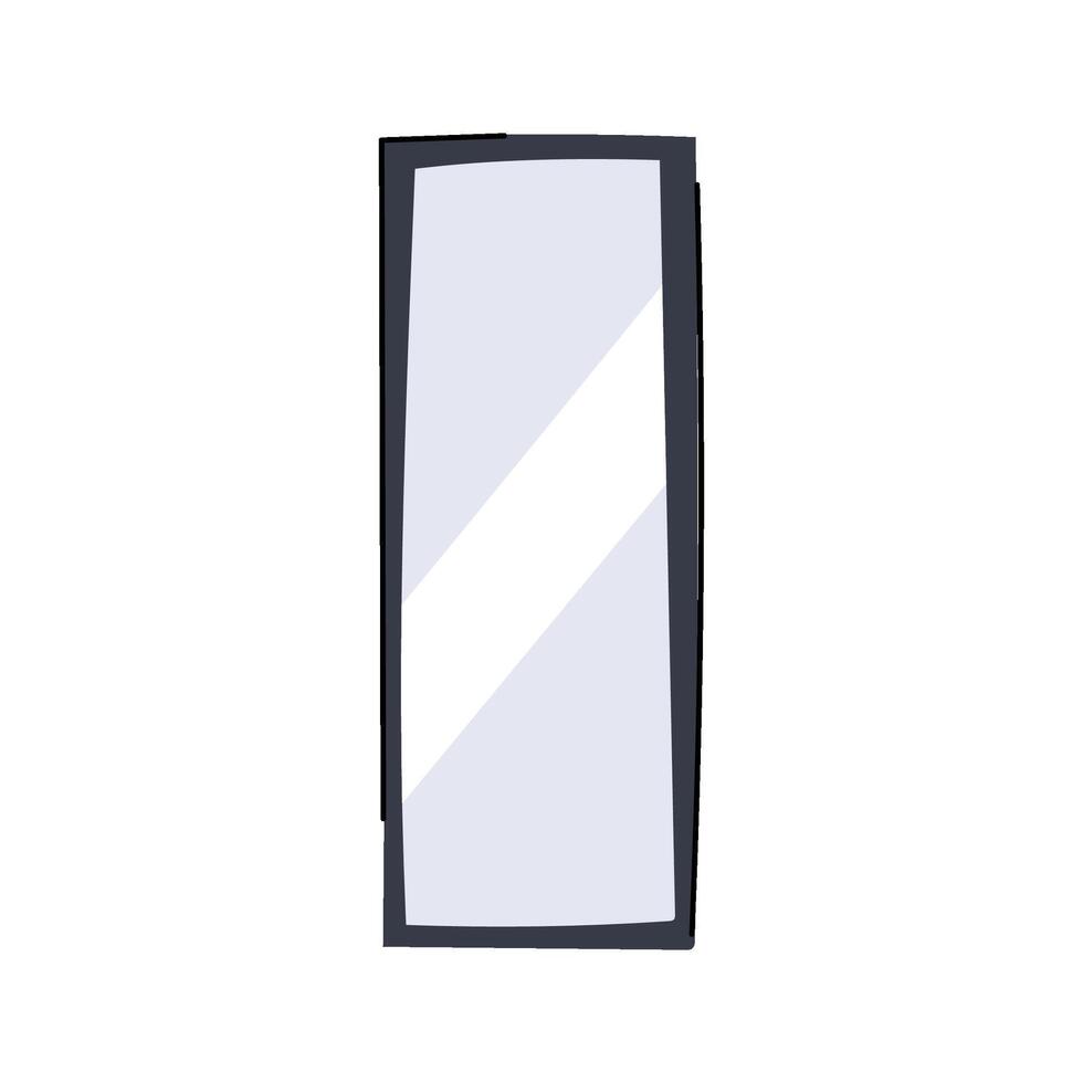 beveled wall mirror cartoon illustration vector