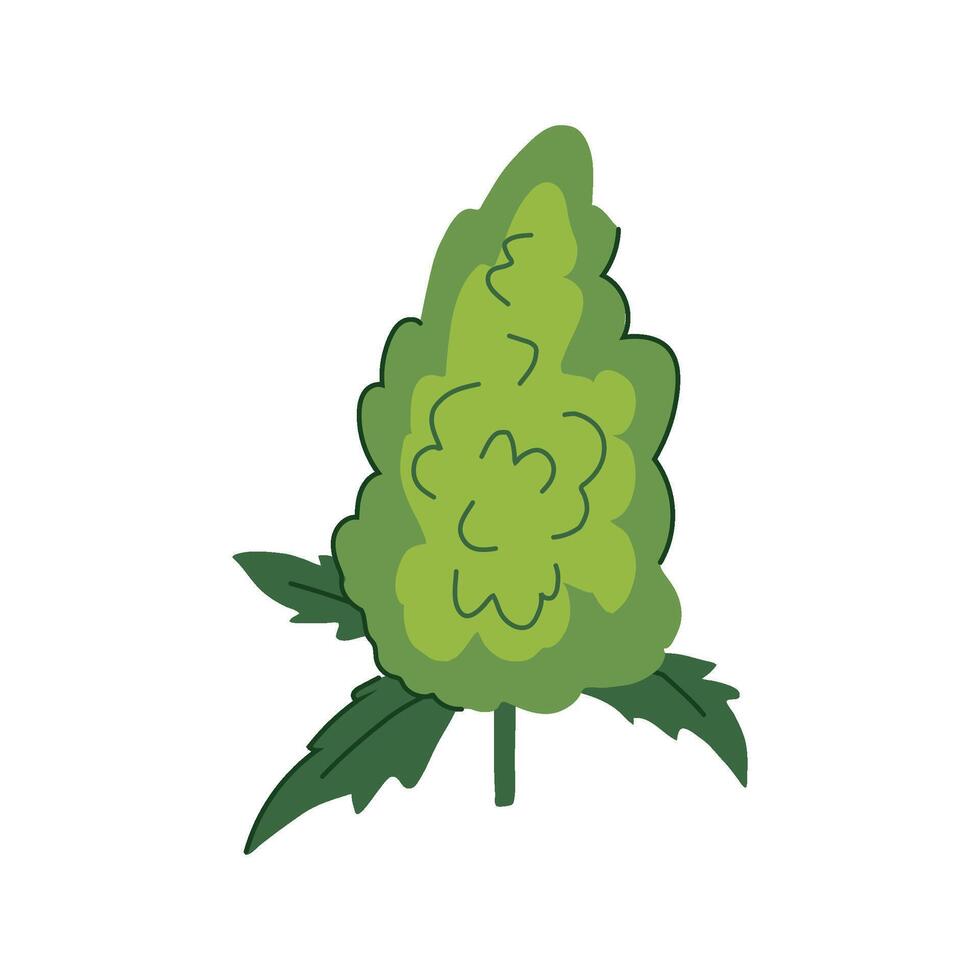 thc weed bud cartoon illustration vector