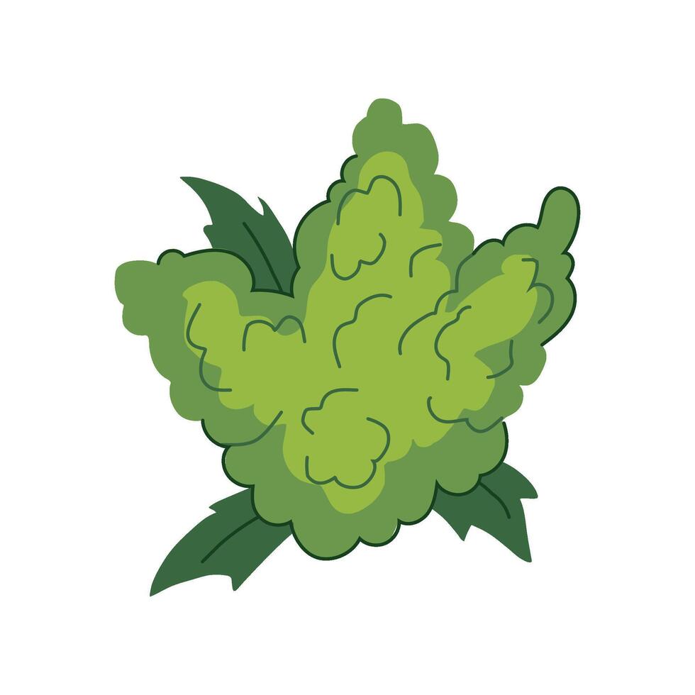 indica weed bud cartoon vector