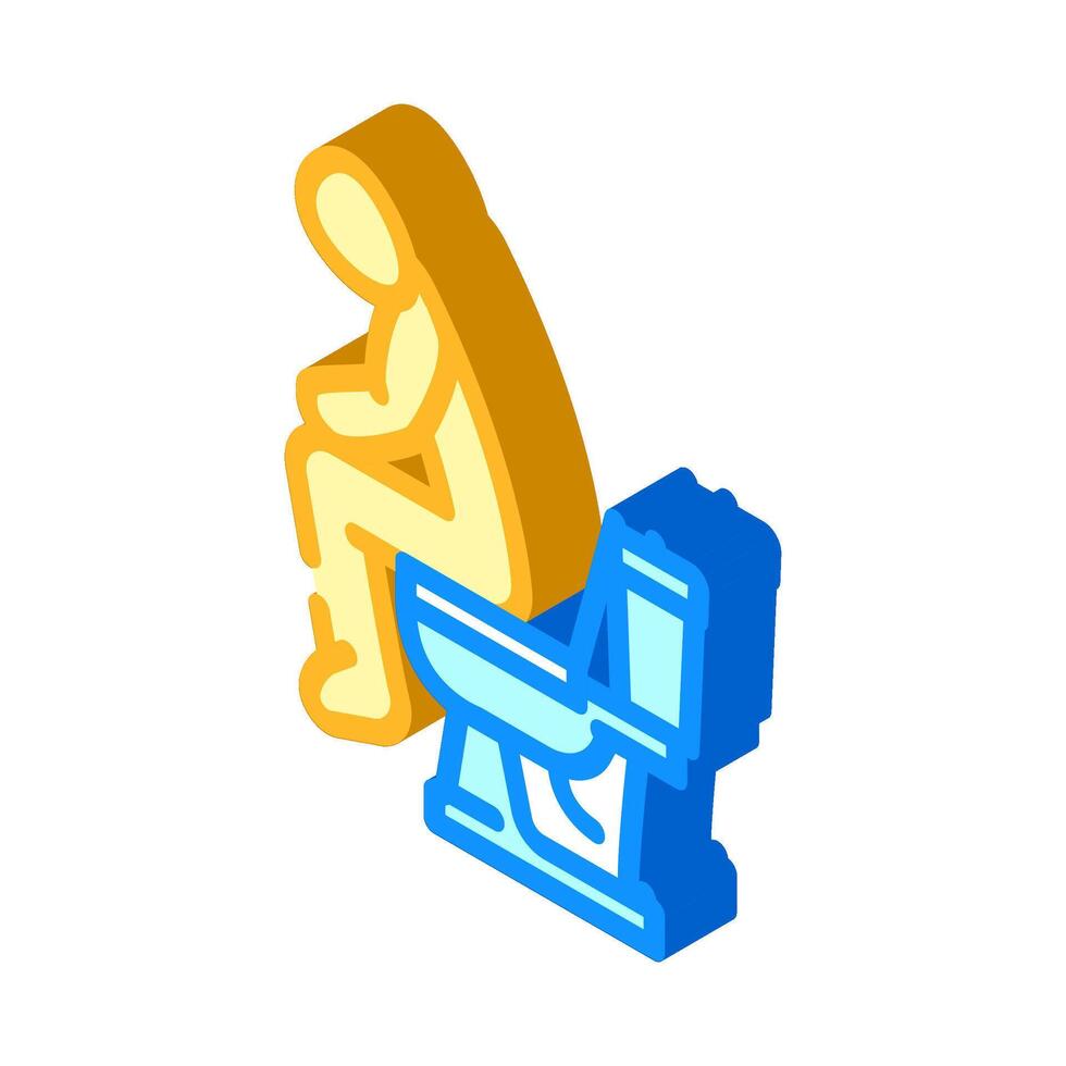 bowel movement diarrhea isometric icon illustration vector