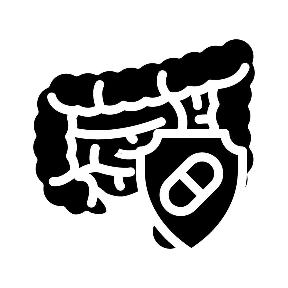 antibiotic antidiarrheal medication glyph icon illustration vector