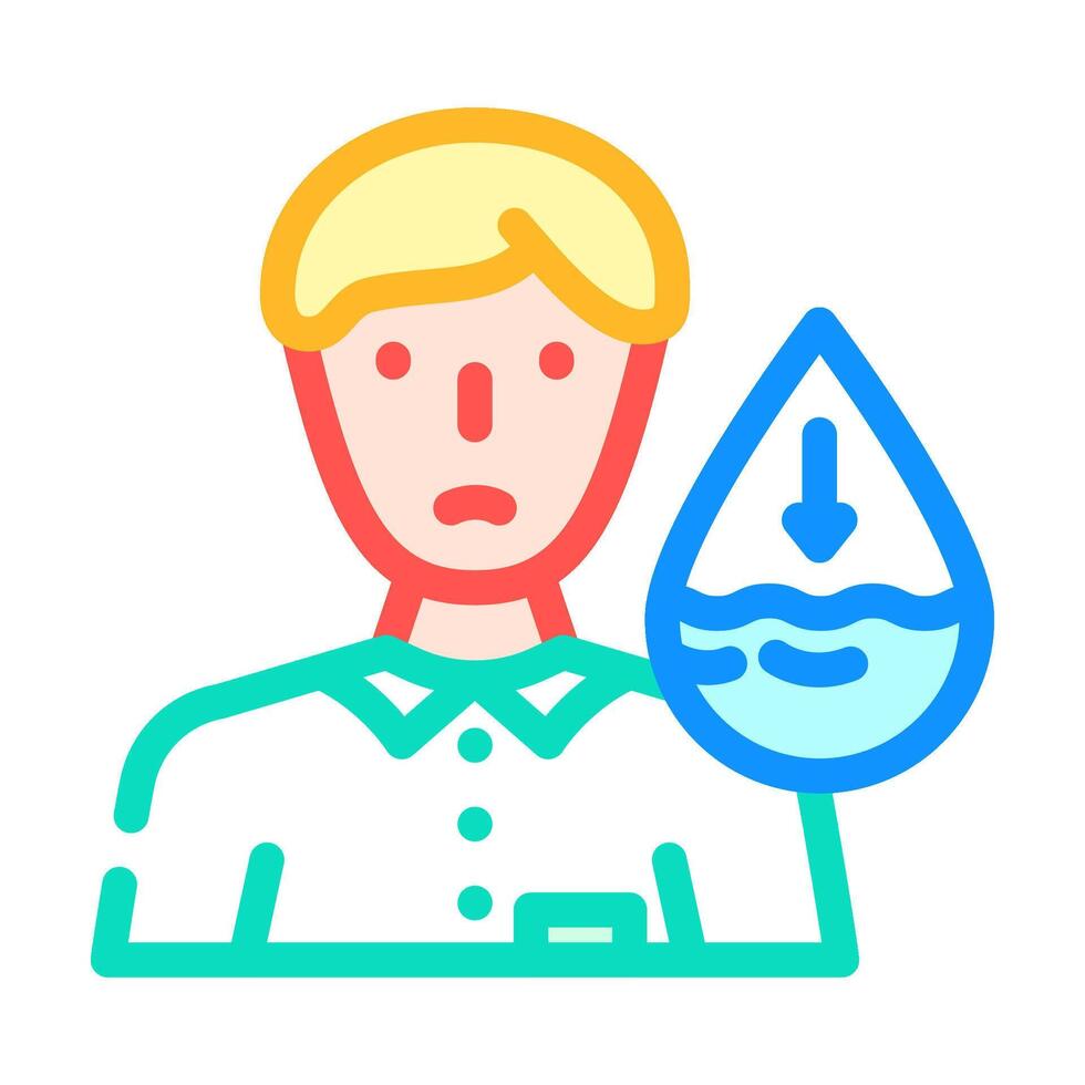 dehydration warning diarrhea color icon illustration vector