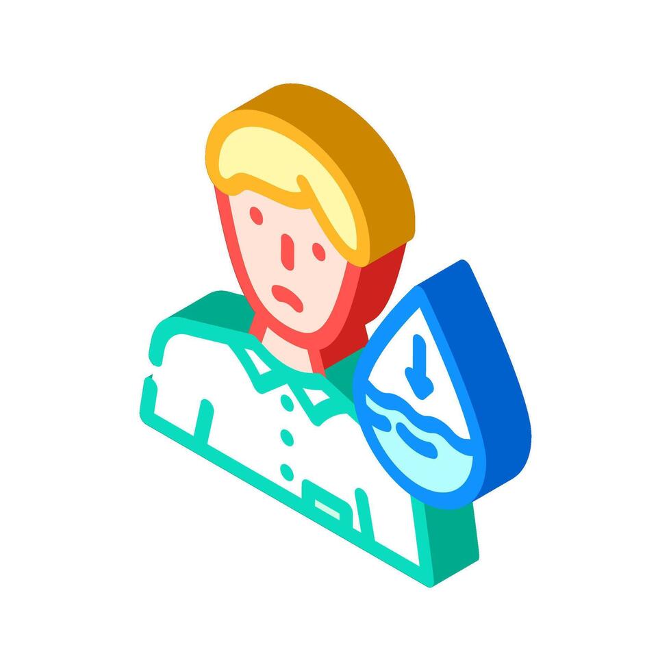 dehydration warning diarrhea isometric icon illustration vector