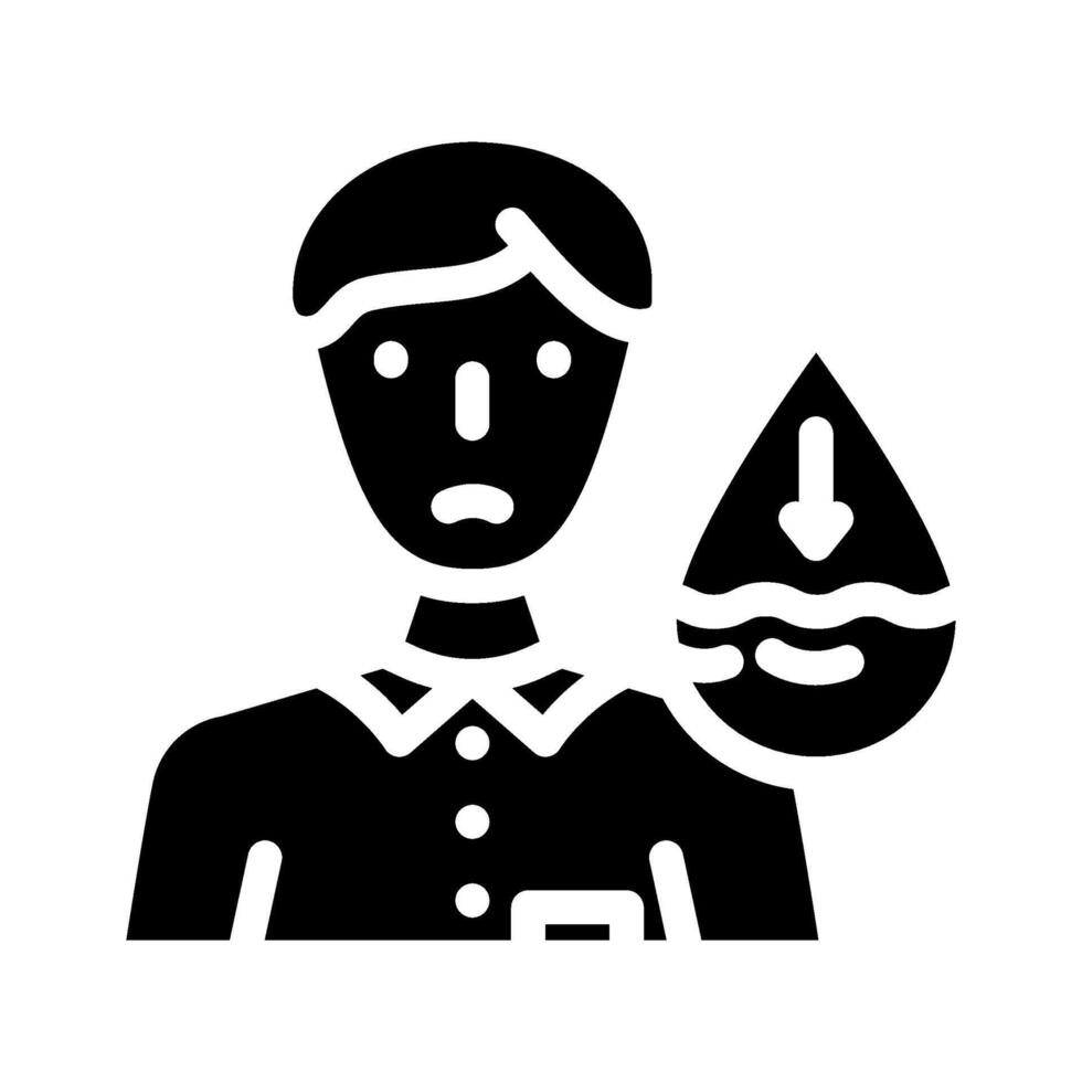 dehydration warning diarrhea glyph icon illustration vector