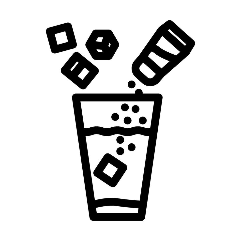 salt sugar mix rehydration diarrhea line icon illustration vector