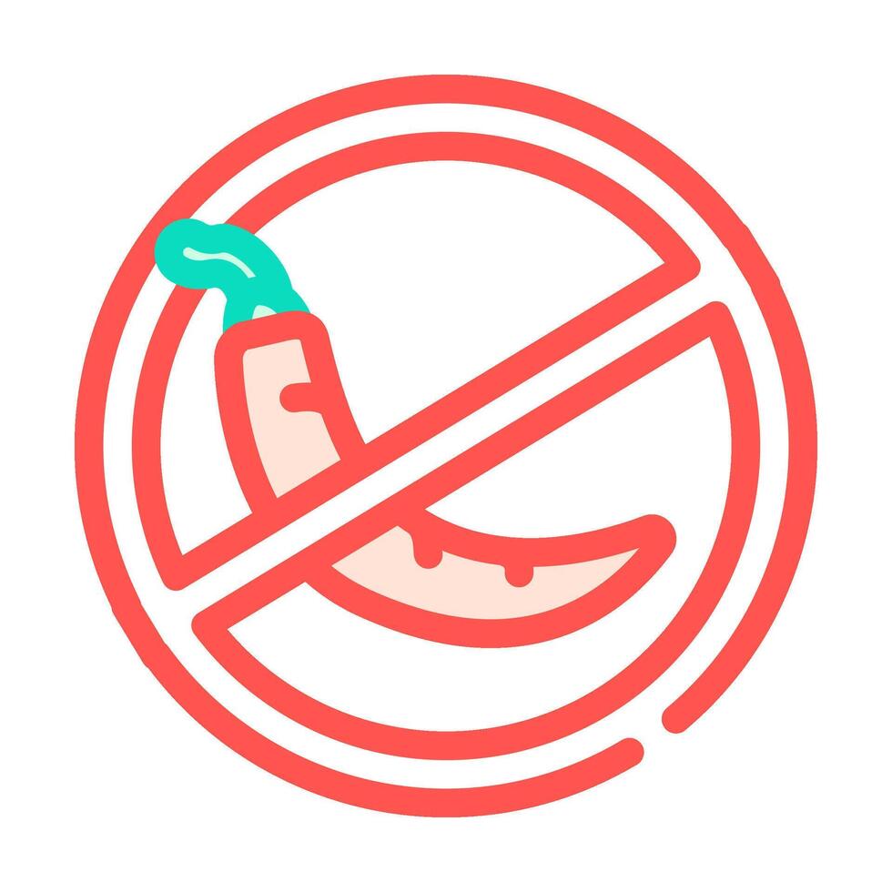 avoiding spicy food diarrhea color icon illustration vector