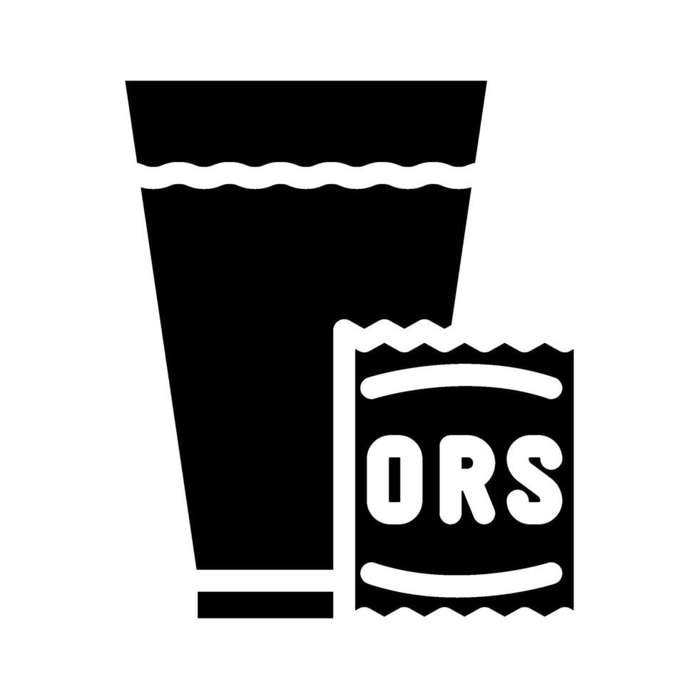 drinking oral rehydration solution glyph icon illustration vector