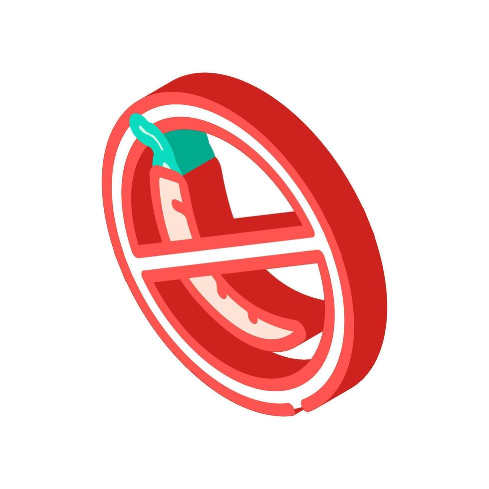avoiding spicy food diarrhea isometric icon illustration vector