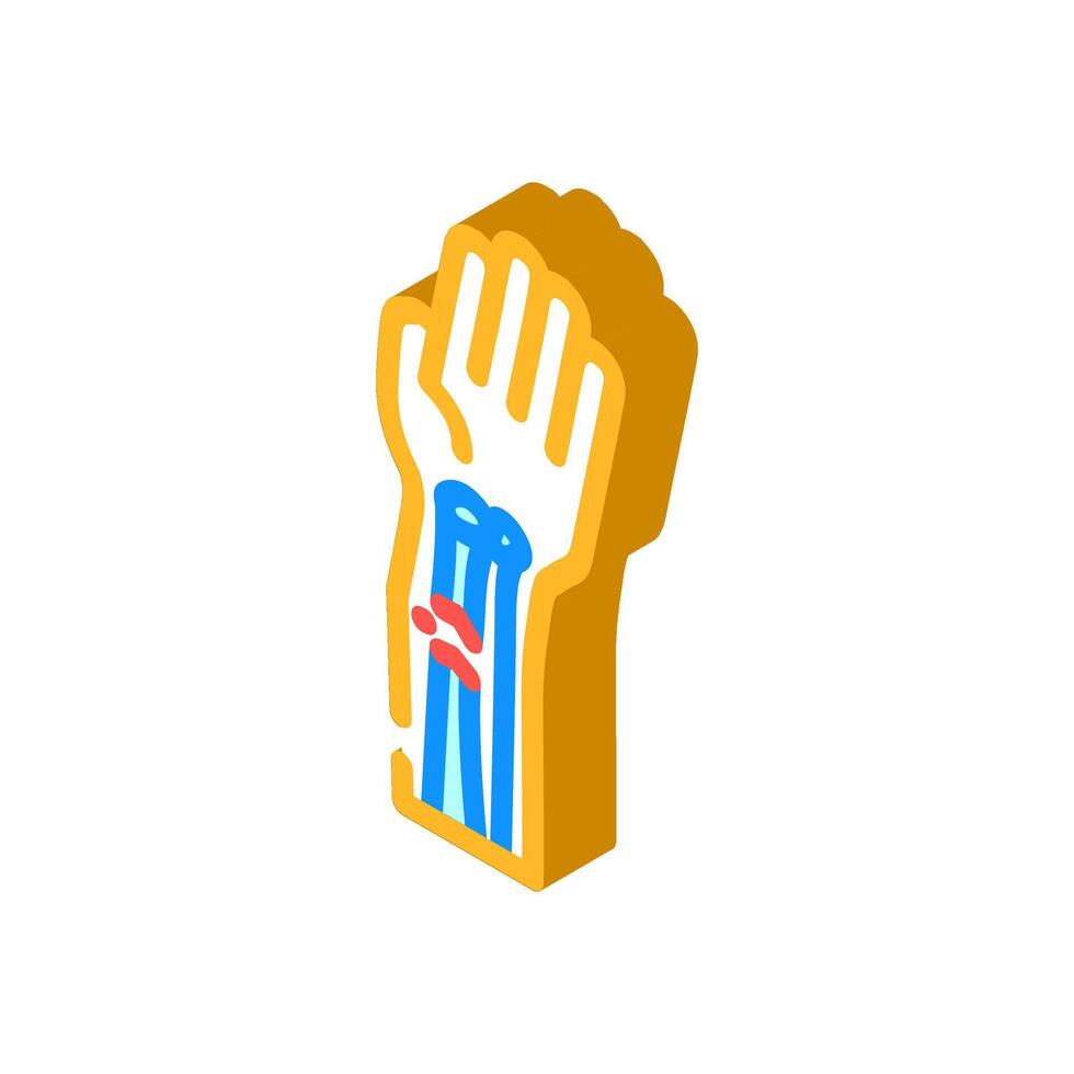 broken arm fracture injury isometric icon illustration vector