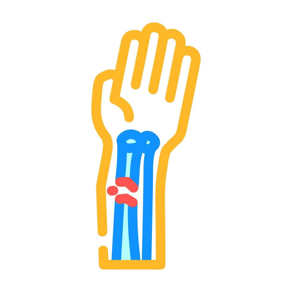 broken arm fracture injury color icon illustration vector