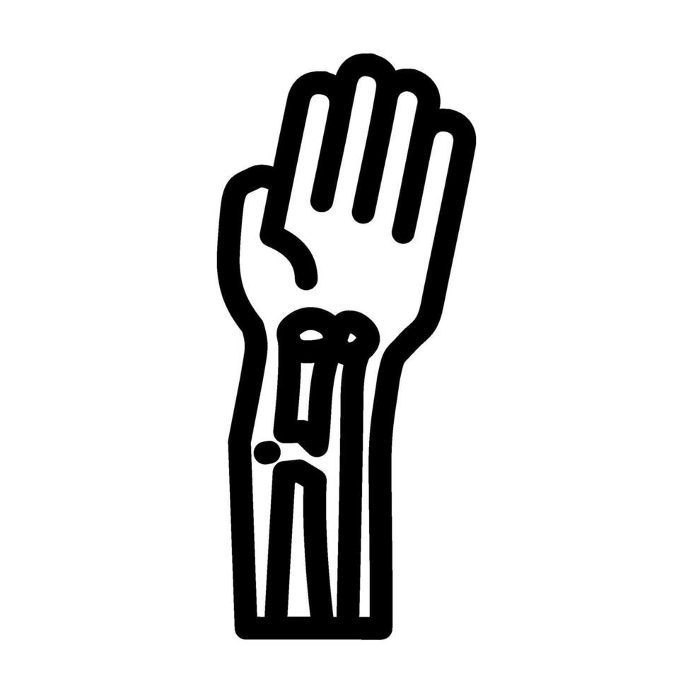 broken arm fracture injury line icon illustration vector