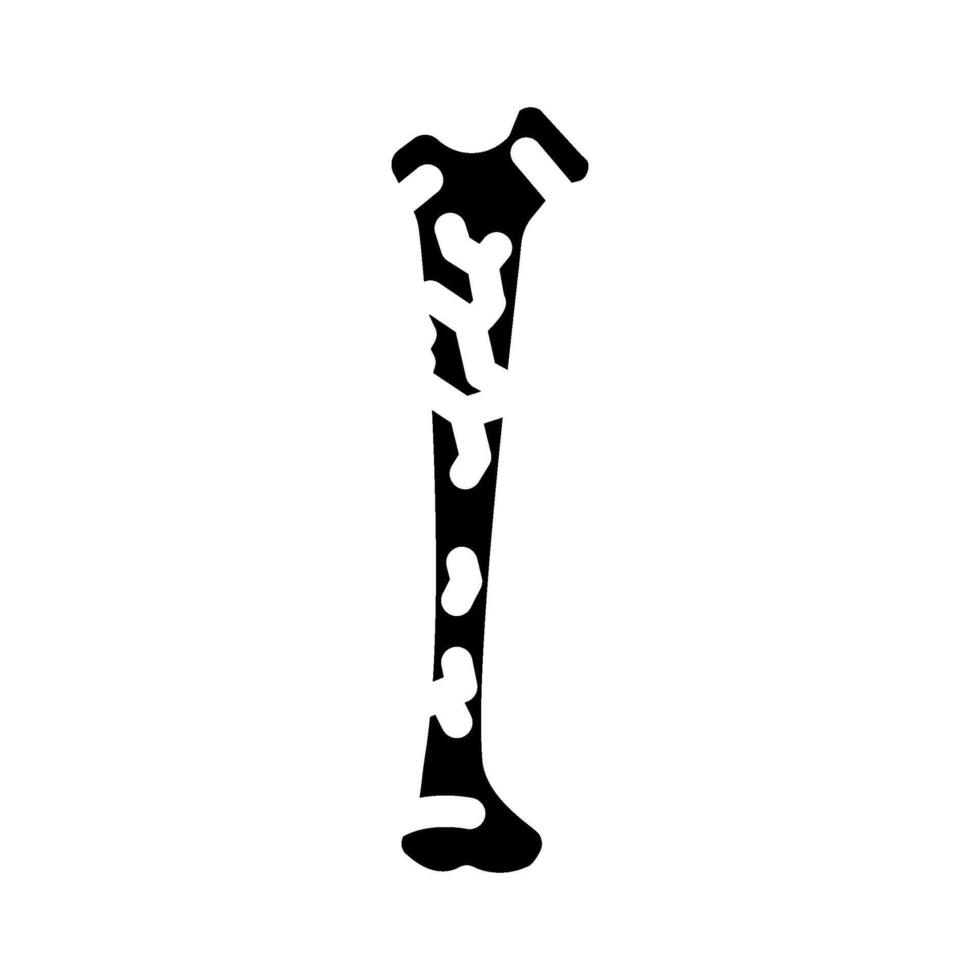 bone crack fracture injury glyph icon illustration vector