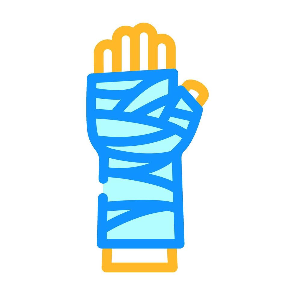 arm cast fracture injury color icon illustration vector