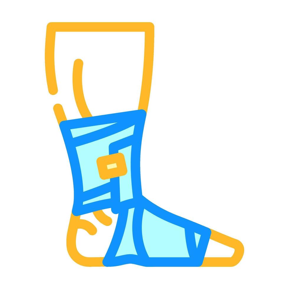 bandaged foot fracture injury color icon illustration vector