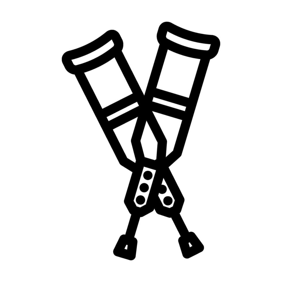 walking crutches fracture injury line icon illustration vector