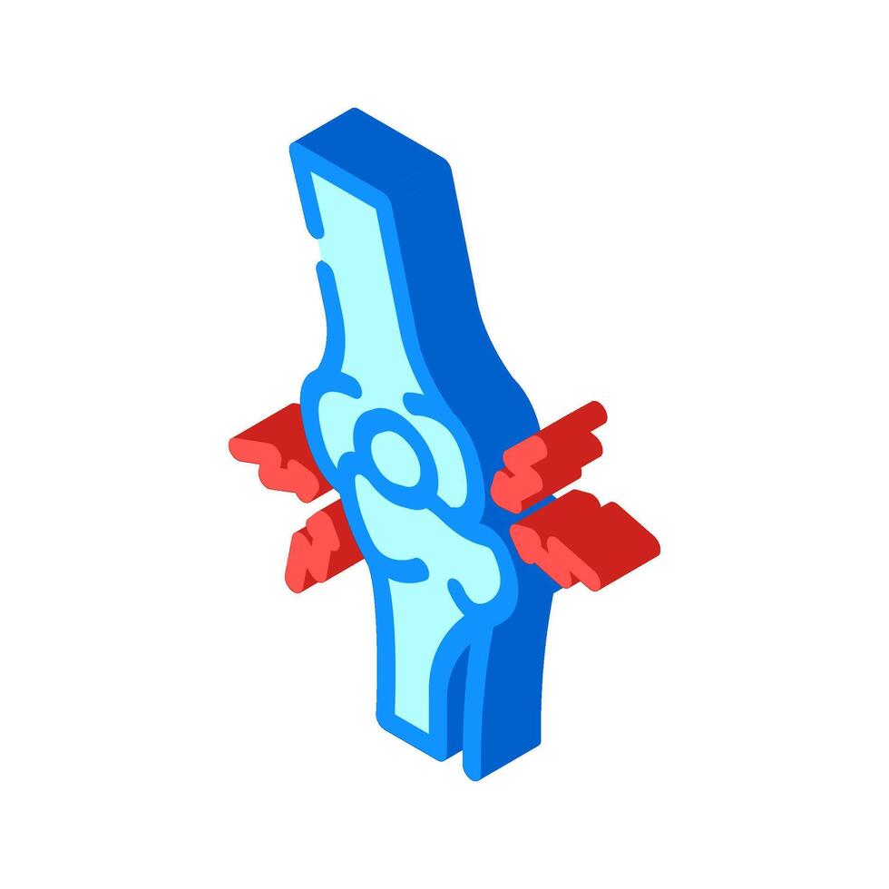 joint dislocation fracture injury isometric icon illustration vector