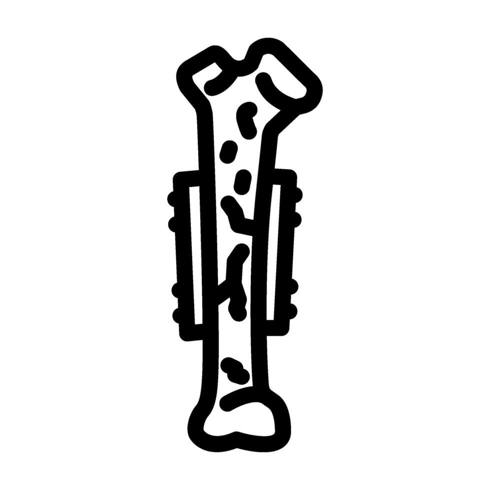 bone fixation plate fracture injury line icon illustration vector