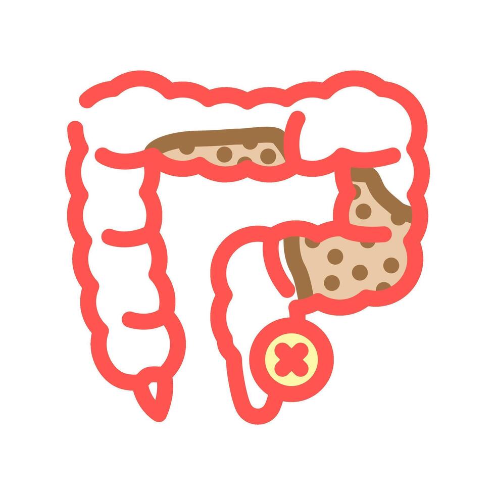 constipation treatment color icon illustration vector