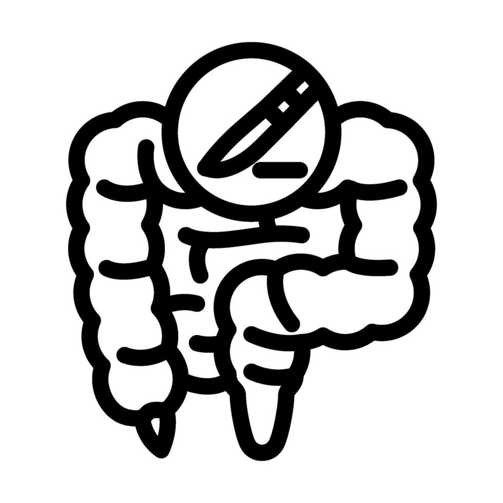 gastrointestinal surgery line icon illustration vector
