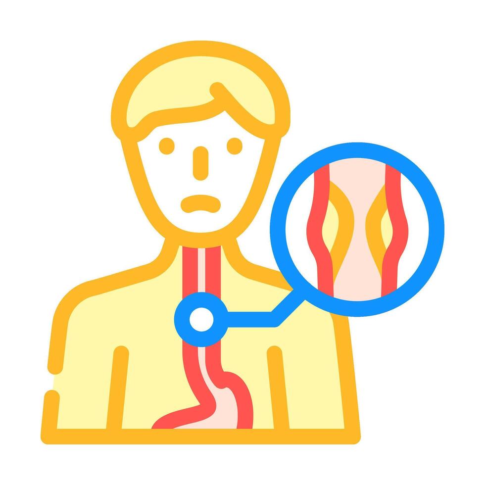 esophageal disorders gastroenterologist color icon illustration vector