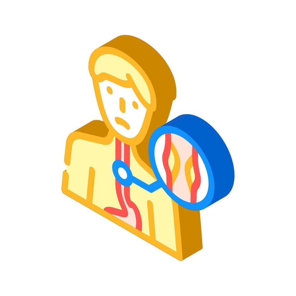 esophageal disorders gastroenterologist isometric icon illustration vector