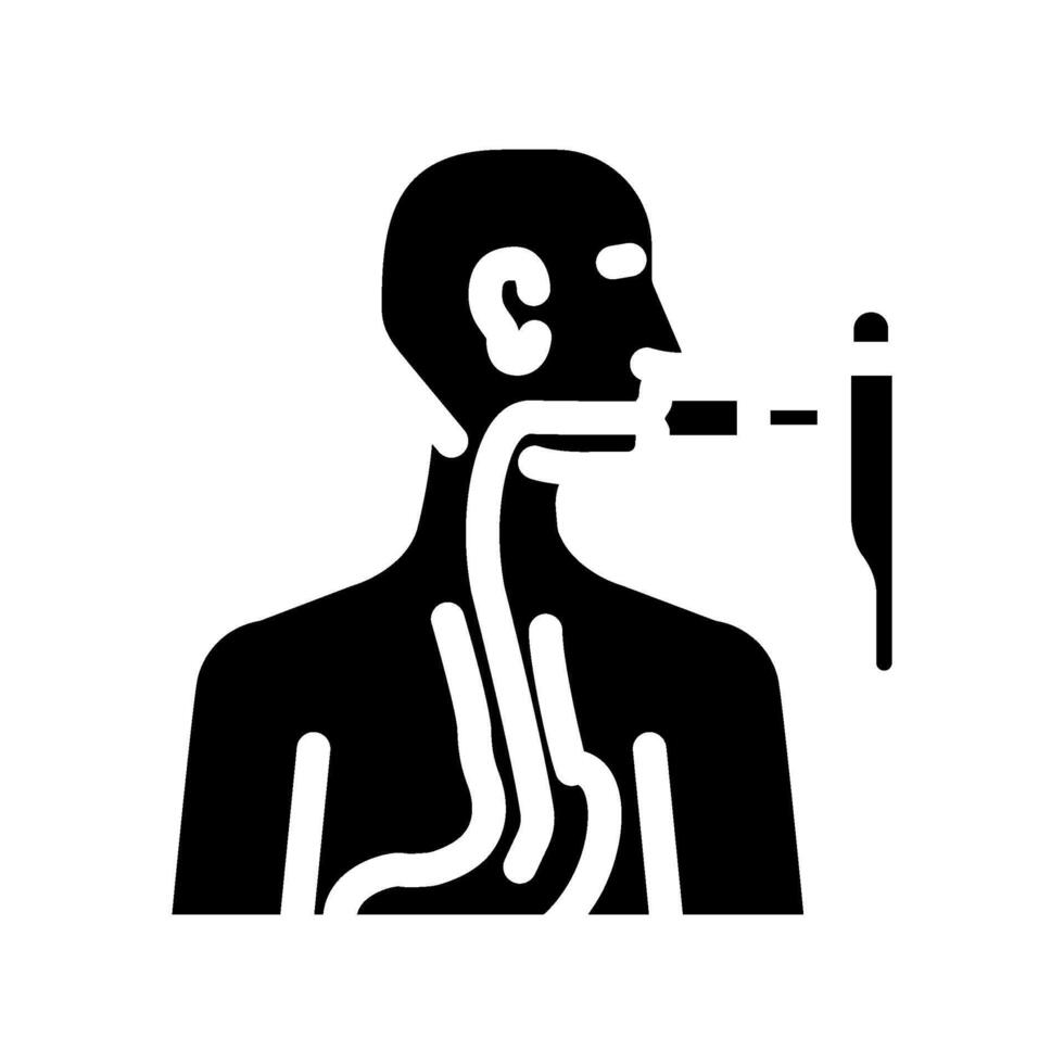 endoscopic procedure gastroenterologist glyph icon illustration vector