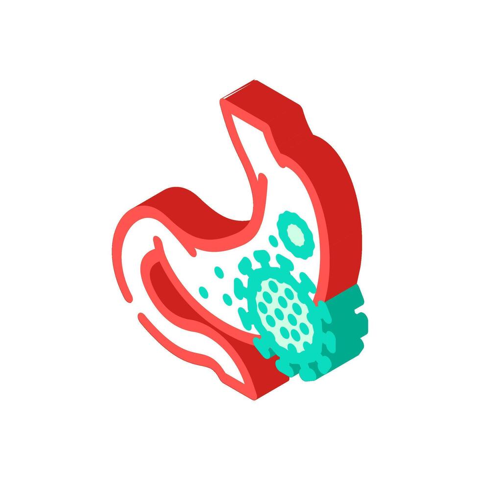 stomach flu gastroenterologist isometric icon illustration vector