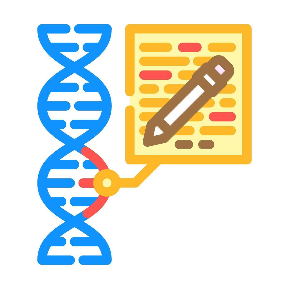 genome editing genetic engineering color icon illustration vector