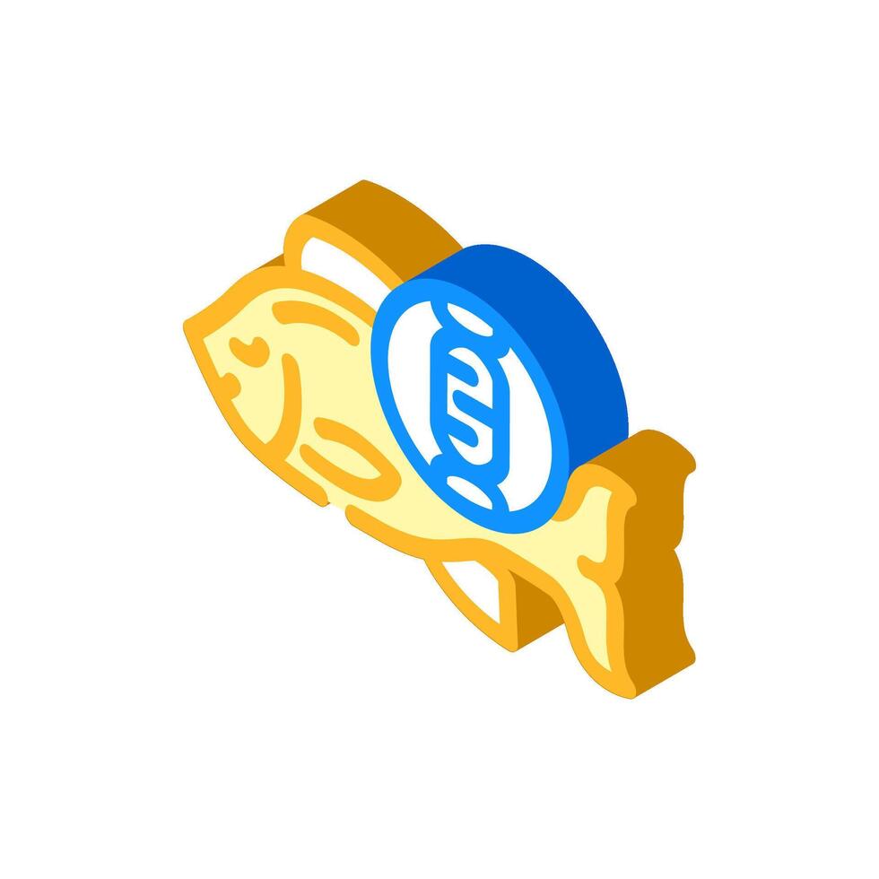 fish with dna genetic engineering isometric icon illustration vector