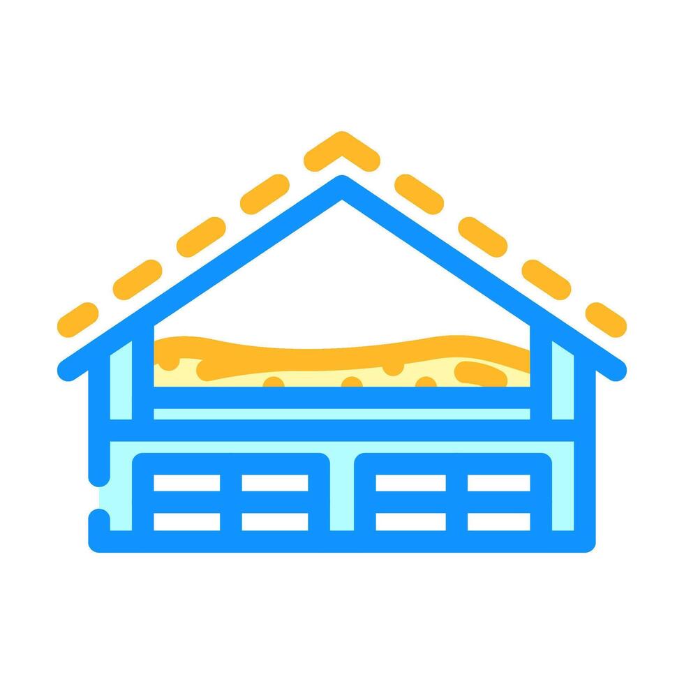 attic insulation home maintenance color icon illustration vector