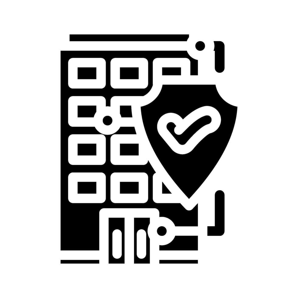 home security system check maintenance glyph icon illustration vector